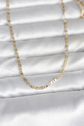 14K Gold Renk Yassı Zincir Model 60 Kadın Kolye