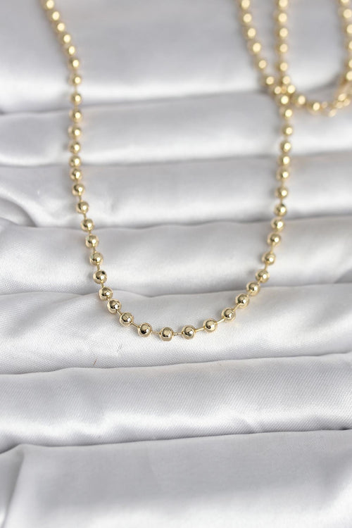 14K Gold Renk Top Zincirli Model 60 Kadın Kolye