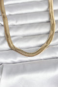 14K Gold Renk Kalın Yassı Yılan Zincir Model 45 Kadın Kolye