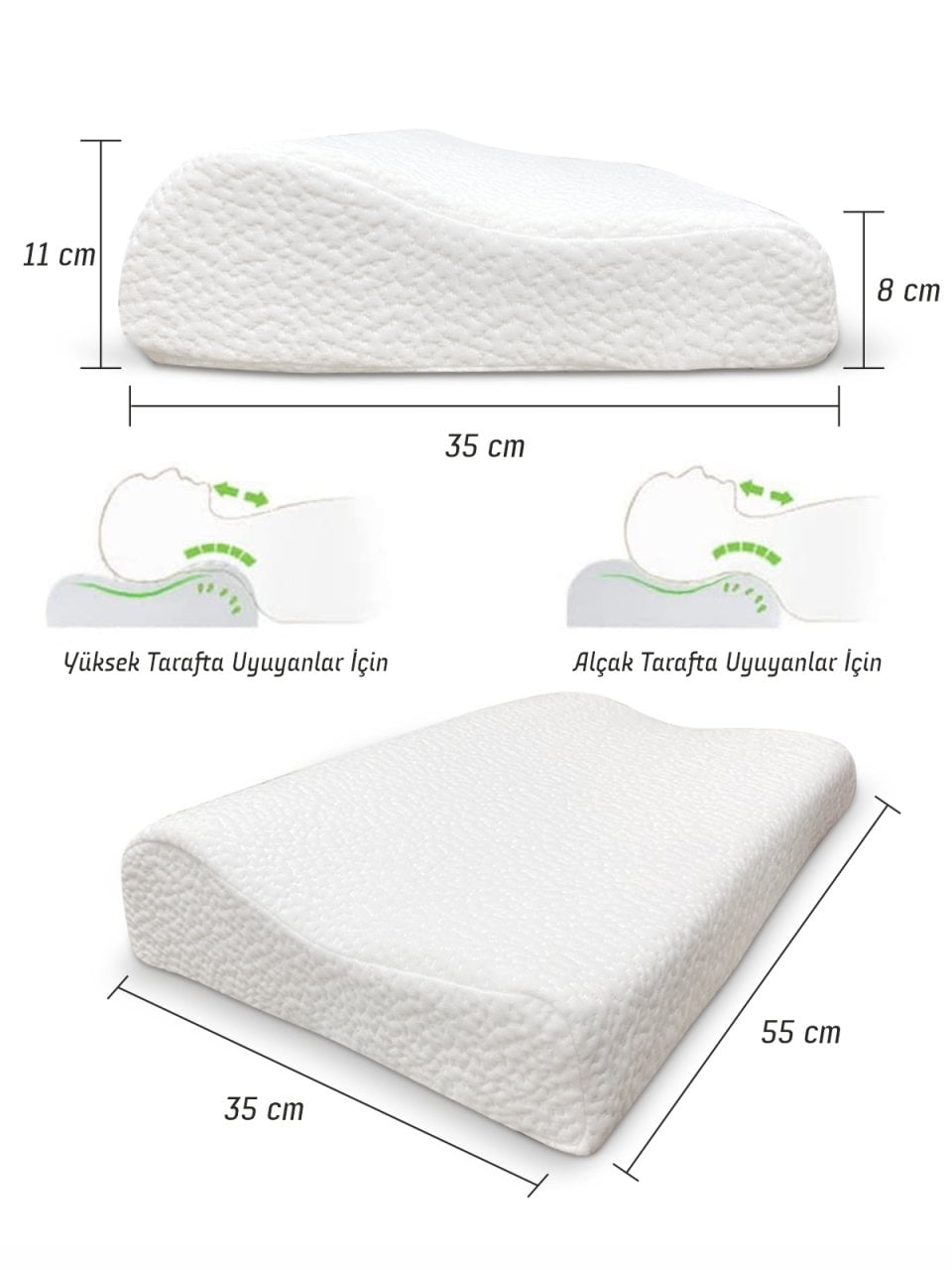 Visko Boyun Yastığı Ergonomik Tasarım Nefes Alabilen Kılıf Çok Rahat Uyku Yastığı