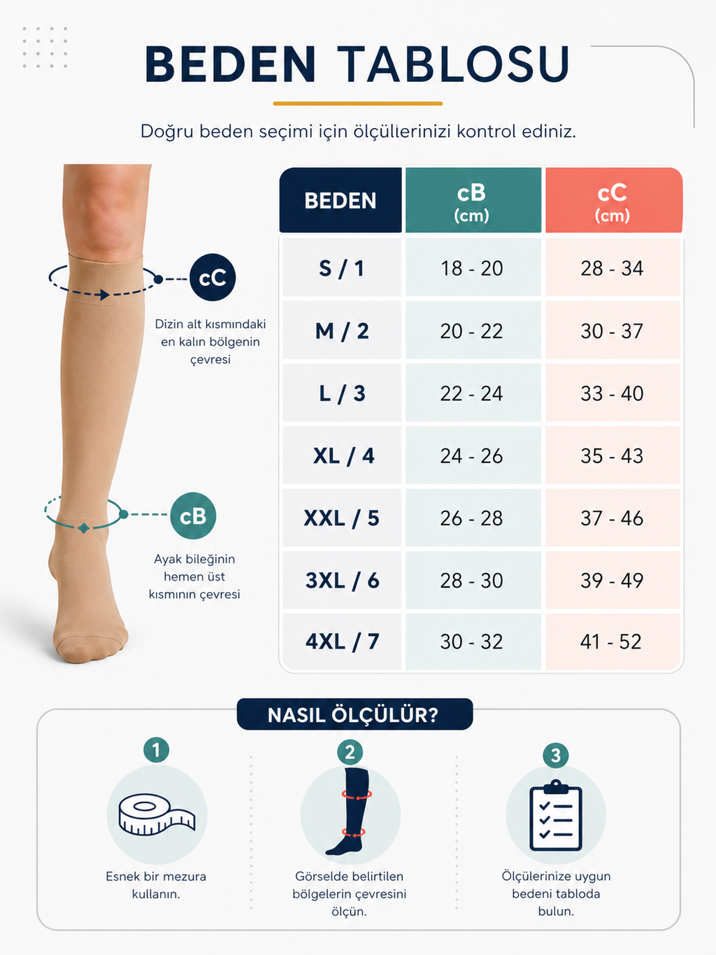 Varis Çorabı Diz Altı Burnu Kapalı Orta Basınç 23-32 mmHg Sıkıştırmalı Kompresyon