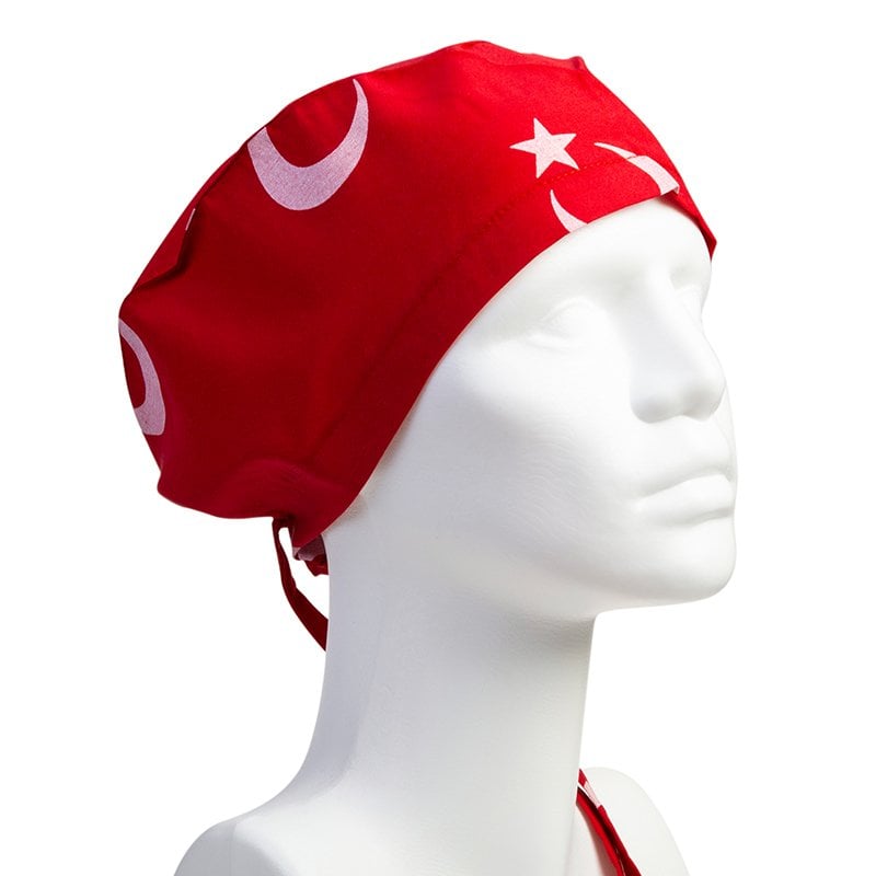 Unisex Pamuklu Hemşire Bonesi Desenli Doktor Aşçı Hastane Ameliyathane Cerrahi Scrub Bone